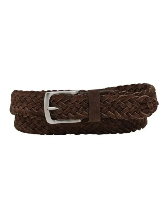 Oxford Weston Plaited Belt in Chocolate
