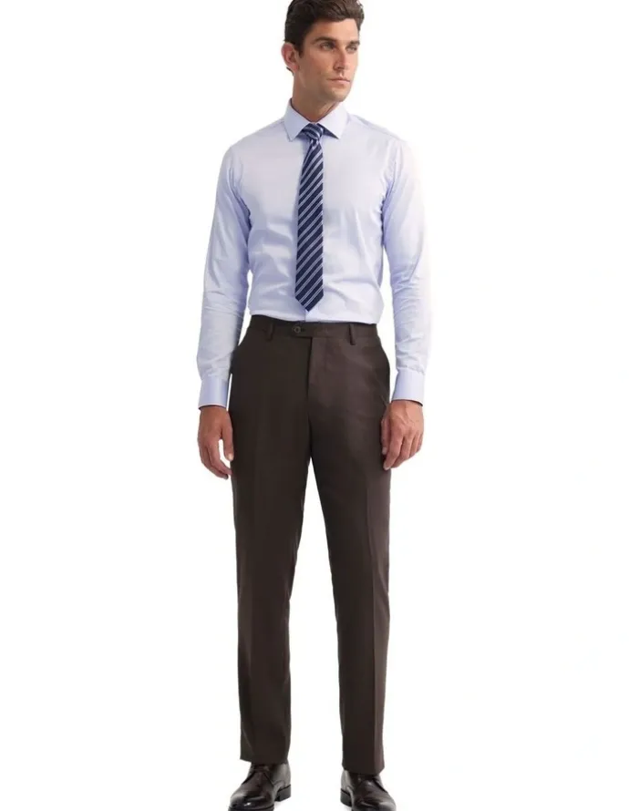 Oxford Wordsworth Wool Suit Pant in Brown