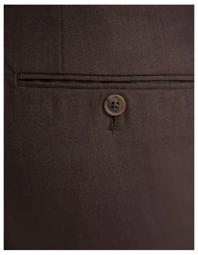 Oxford Wordsworth Wool Suit Pant in Brown