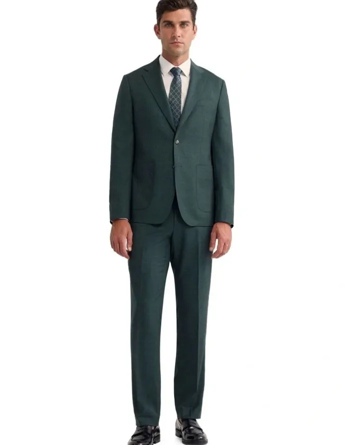 Oxford Wordsworth Wool Suit Pant in Green