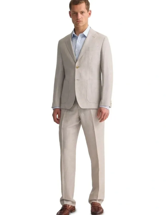 Oxford Wordsworth Wool/Linen Suit Jacket in Sand