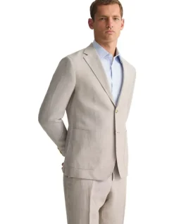 Oxford Wordsworth Wool/Linen Suit Jacket in Sand