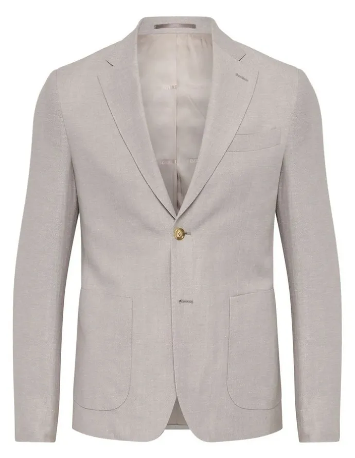 Oxford Wordsworth Wool/Linen Suit Jacket in Sand