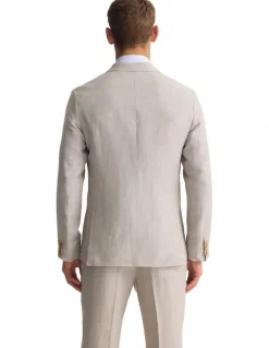 Oxford Wordsworth Wool/Linen Suit Jacket in Sand