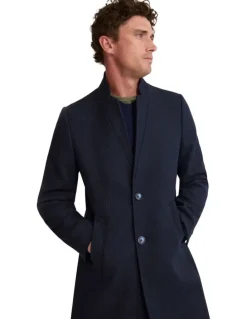 Oxford Austin Wool Rich Coat in Navy