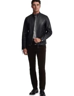 Oxford Biker Leather Jacket in Black