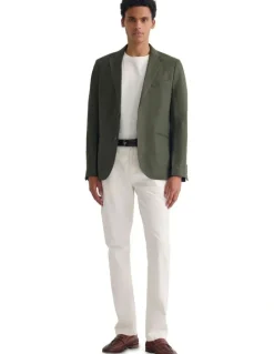Oxford 3 Button Linen Milton Blazer in Olive