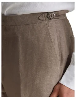 Oxford Byron Linen Blend Pants in Bark