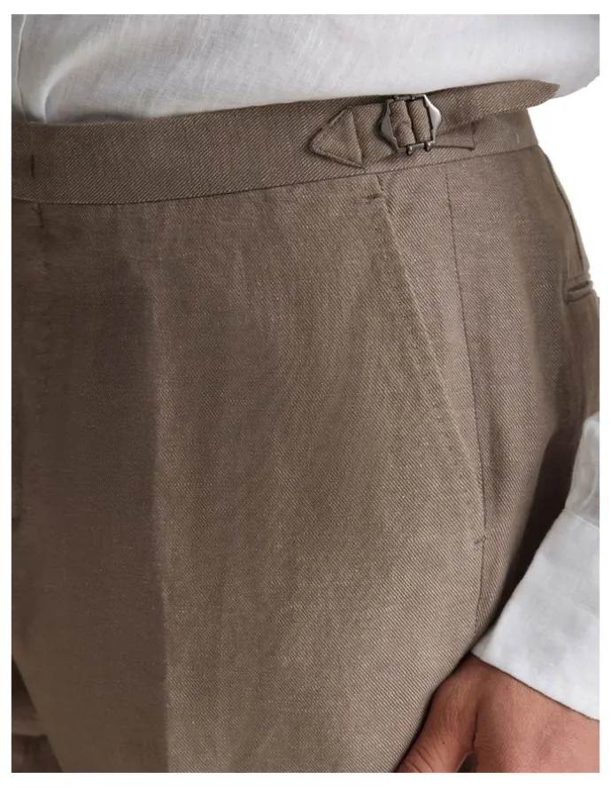 Oxford Byron Linen Blend Pants in Bark