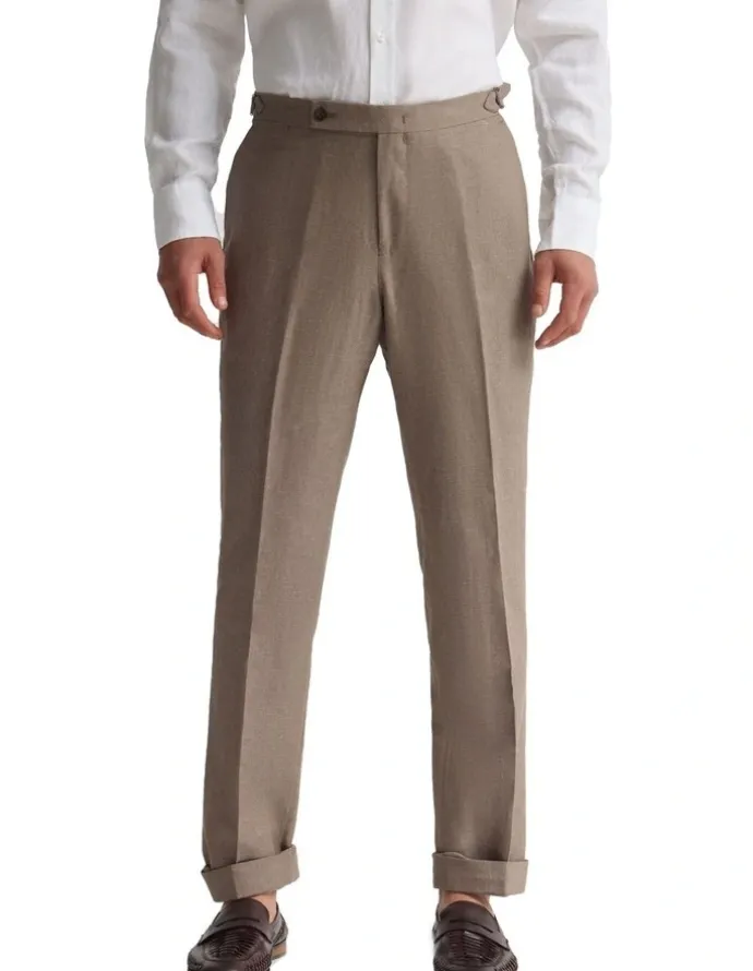 Oxford Byron Linen Blend Pants in Bark