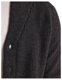 Oxford Caleb Wool Cardigan in Charcoal