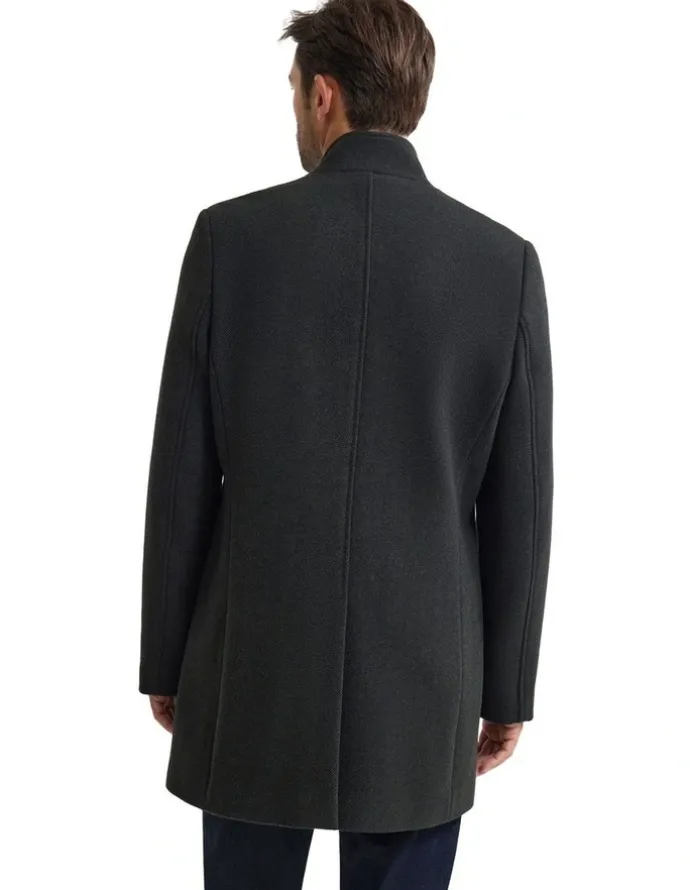 Oxford Dunbar Wool Rich Coat in Dark Olive