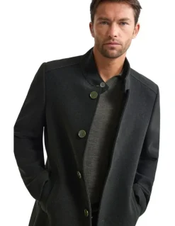 Oxford Dunbar Wool Rich Coat in Dark Olive