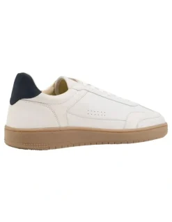 Oxford George Leather Sneaker in White/Chalk