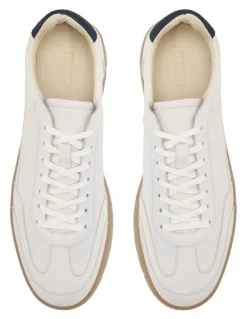 Oxford George Leather Sneaker in White/Chalk