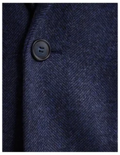 Oxford George Wool Rich Coat in Navy