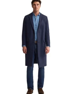 Oxford George Wool Rich Coat in Navy