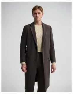 Oxford George Wool Rich Coat in Brown