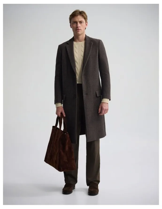 Oxford George Wool Rich Coat in Brown
