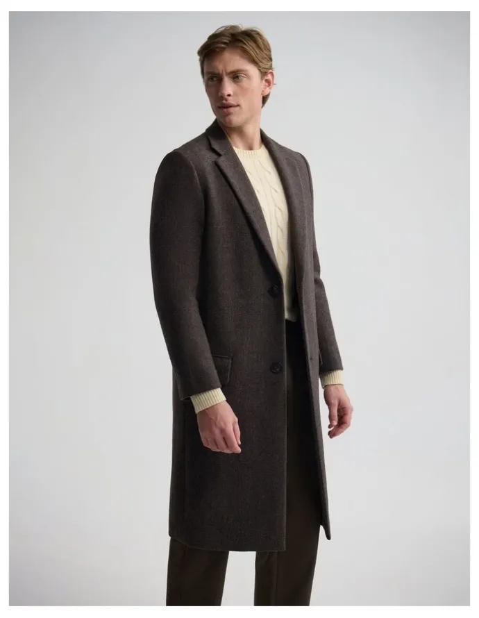 Oxford George Wool Rich Coat in Brown