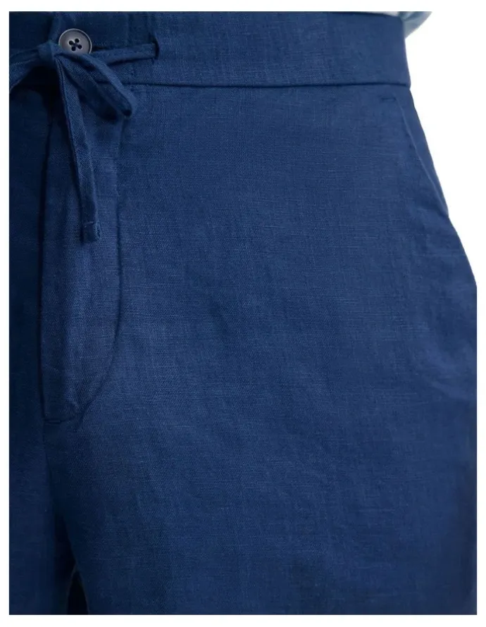 Oxford Harley Linen Shorts in Navy