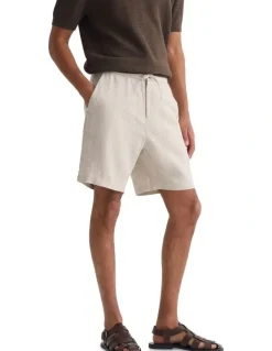 Oxford Harley Linen Shorts in Oat