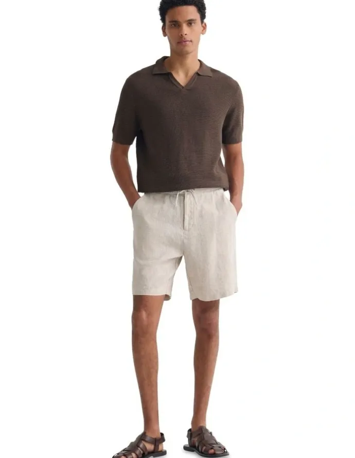Oxford Harley Linen Shorts in Oat
