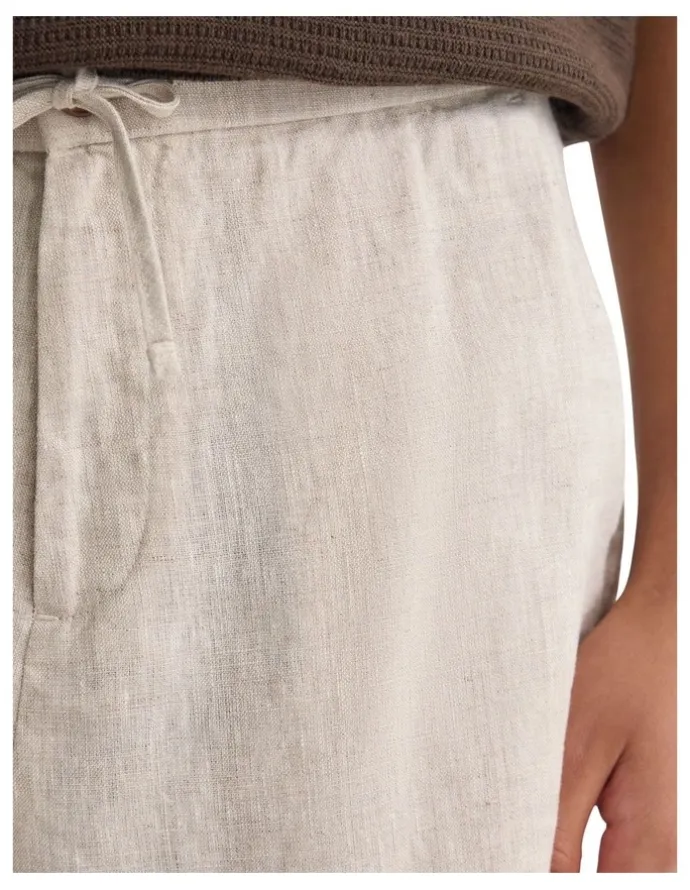 Oxford Harley Linen Shorts in Oat