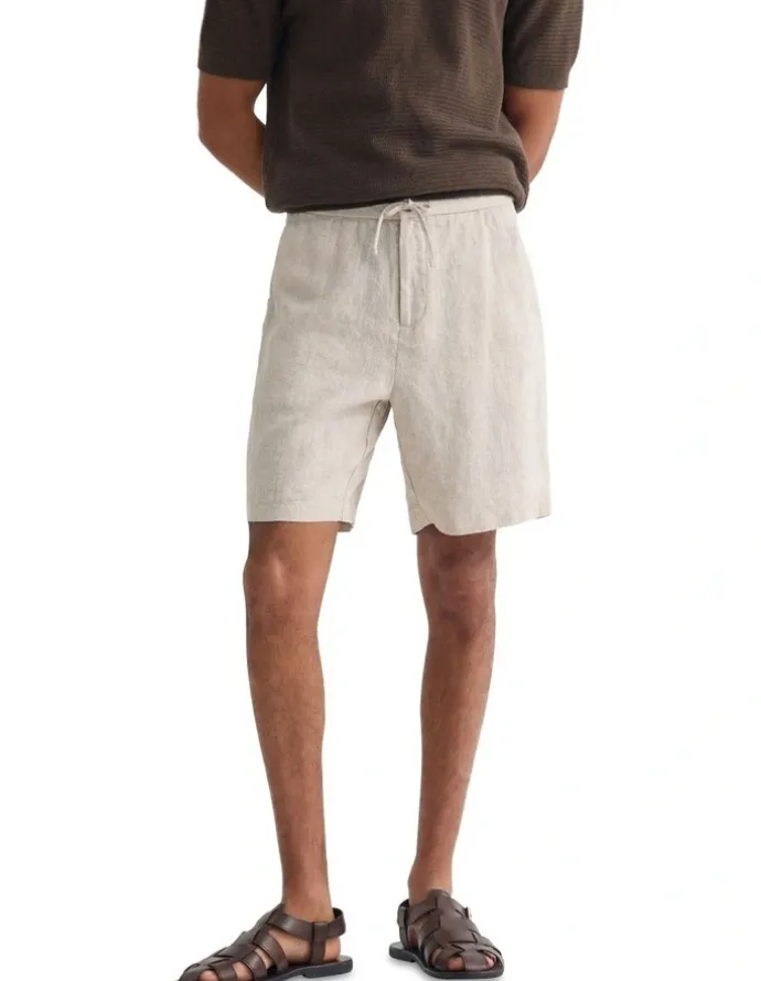 Oxford Harley Linen Shorts in Oat
