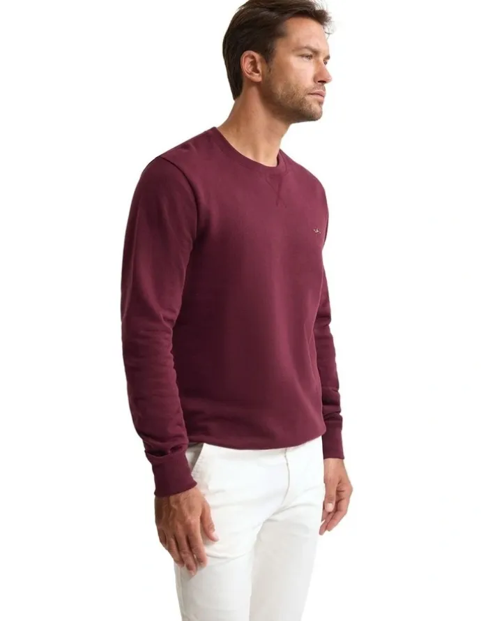 Oxford Leo Organic Cotton Sweatshirt in Dark Berry