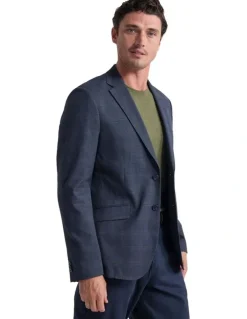 Oxford Milton Stretch Cotton Blazer in Navy