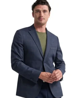 Oxford Milton Stretch Cotton Blazer in Navy