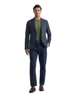 Oxford Milton Stretch Cotton Blazer in Navy