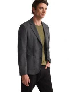 Oxford Milton Wool Blend Blazer in Slate