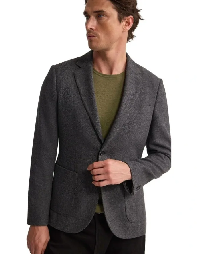 Oxford Milton Wool Blend Blazer in Slate