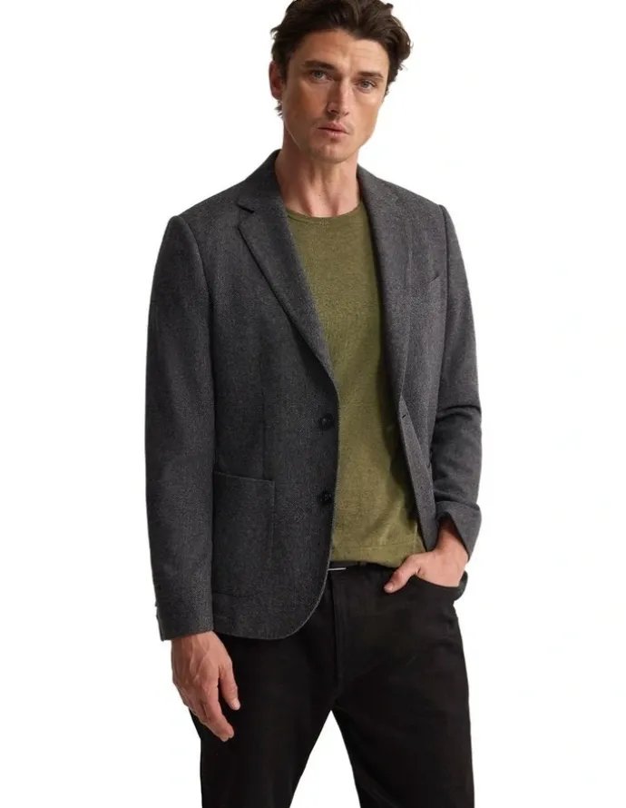 Oxford Milton Wool Blend Blazer in Slate