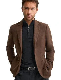 Oxford Milton Wool Blend Blazer in Bark