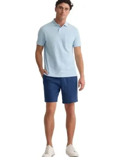 Oxford Theo Organic Cotton Pique Polo Shirt in Sky