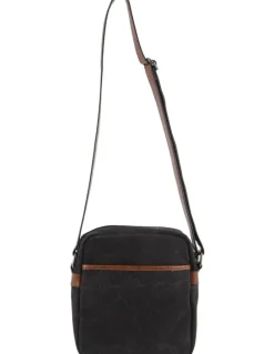 PIERRE CARDIN Canvas Cross Body Bag in Black