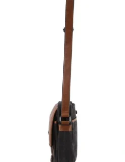 PIERRE CARDIN Canvas Cross Body Bag in Black