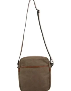 PIERRE CARDIN Canvas Cross Body Messenger Sling Bag in Brown/Cognac
