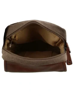 PIERRE CARDIN Canvas Cross Body Messenger Sling Bag in Brown/Cognac