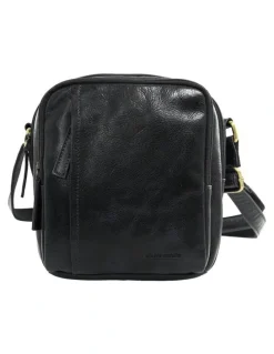 PIERRE CARDIN Classic Leather Crossbody Bag in Black