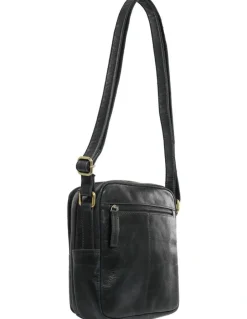 PIERRE CARDIN Classic Leather Crossbody Bag in Black