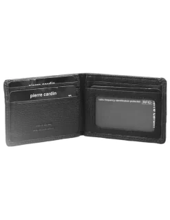 PIERRE CARDIN Italian Leather Bi-Fold Men's Wallet in Black