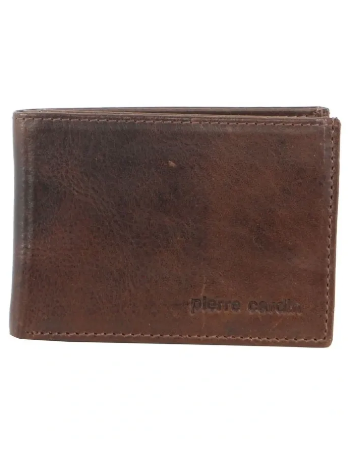 PIERRE CARDIN Italian Leather Bi-Fold Men's Wallet in Cognac