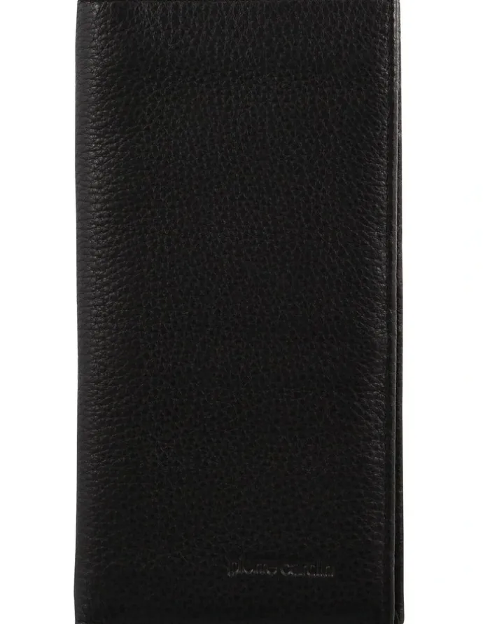 PIERRE CARDIN Italian Leather Suit Wallet in Black
