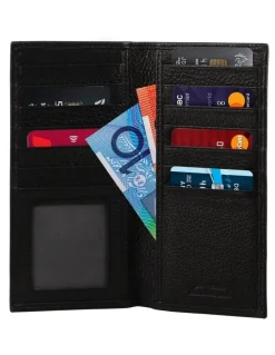 PIERRE CARDIN Italian Leather Suit Wallet in Black