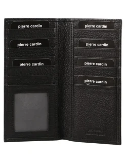 PIERRE CARDIN Italian Leather Suit Wallet in Black