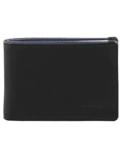 PIERRE CARDIN Italian Leather Two Tone Men's Wallet/Card Holder in Black-Navy